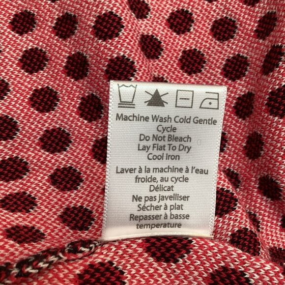 Icelandic Design Black & Red Zip-Up Cardigan Sweater Womens L 100% Cotton - Picture 11 of 13